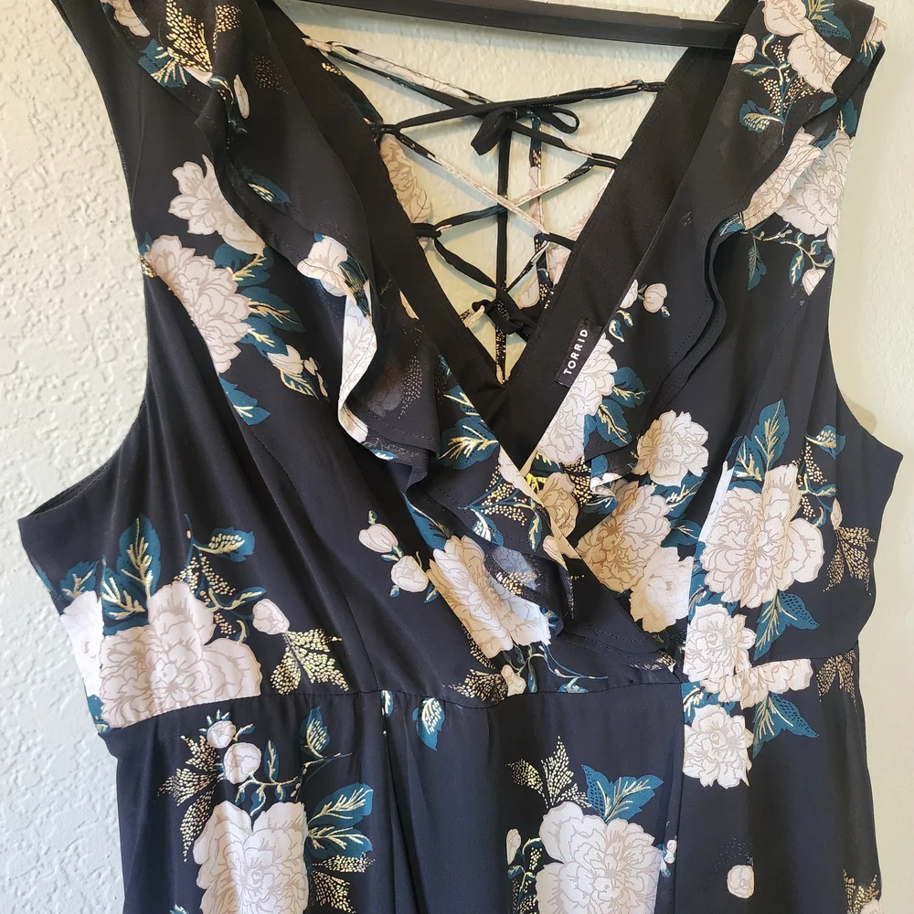 Torrid 18 2X Floral Chiffon Skater Dress - Picture 5 of 9